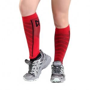 NEW ZENSAH unisex featherweight compression leg sleeves in red